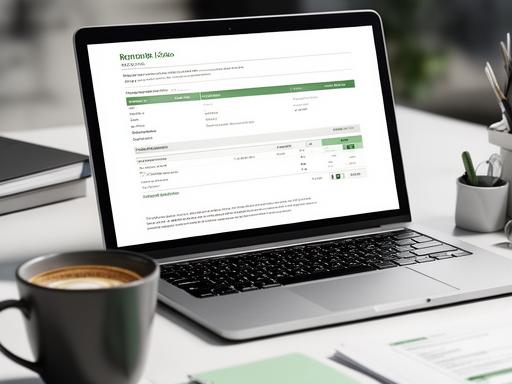 Retainer invoice layout on a desk with a tablet, coffee cup, and tidy stationery