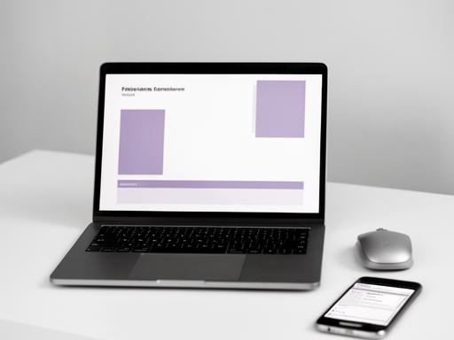 Simple freelance invoice template shown on a laptop beside a mouse and phone in a clean workspace